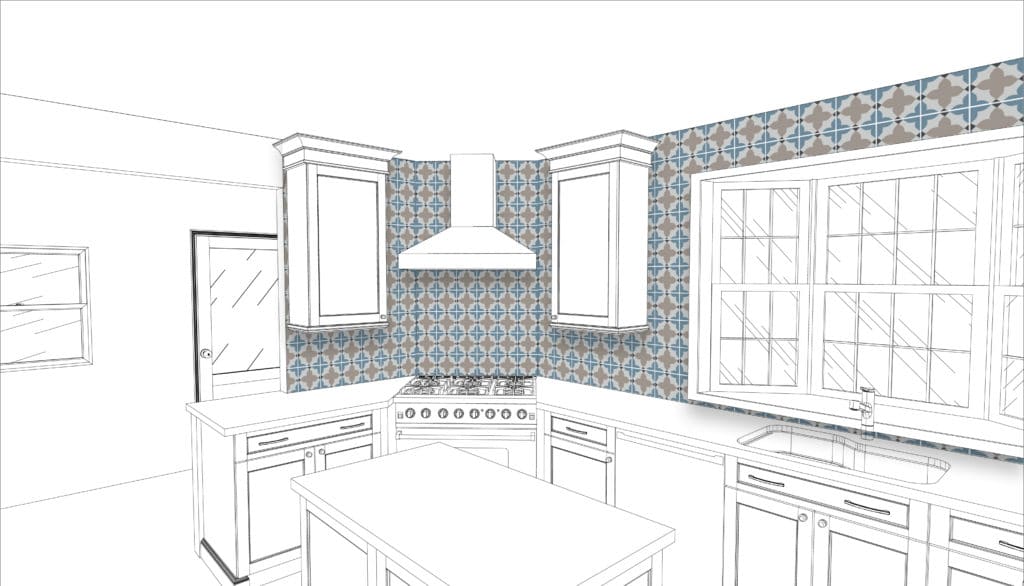 cement tile backsplash design